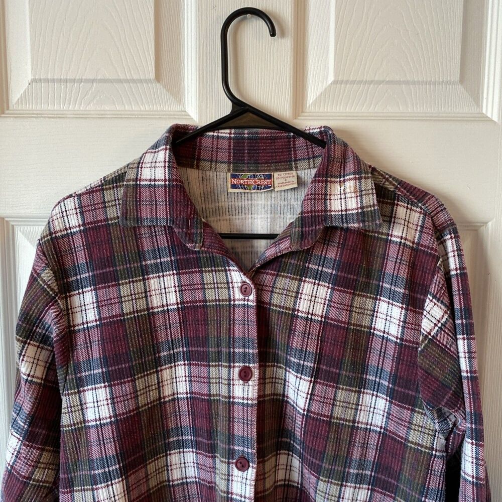 Northcrest Women’s Small Button Up Flannel Shirt Made In USA Vintage - Picture 3 of 10